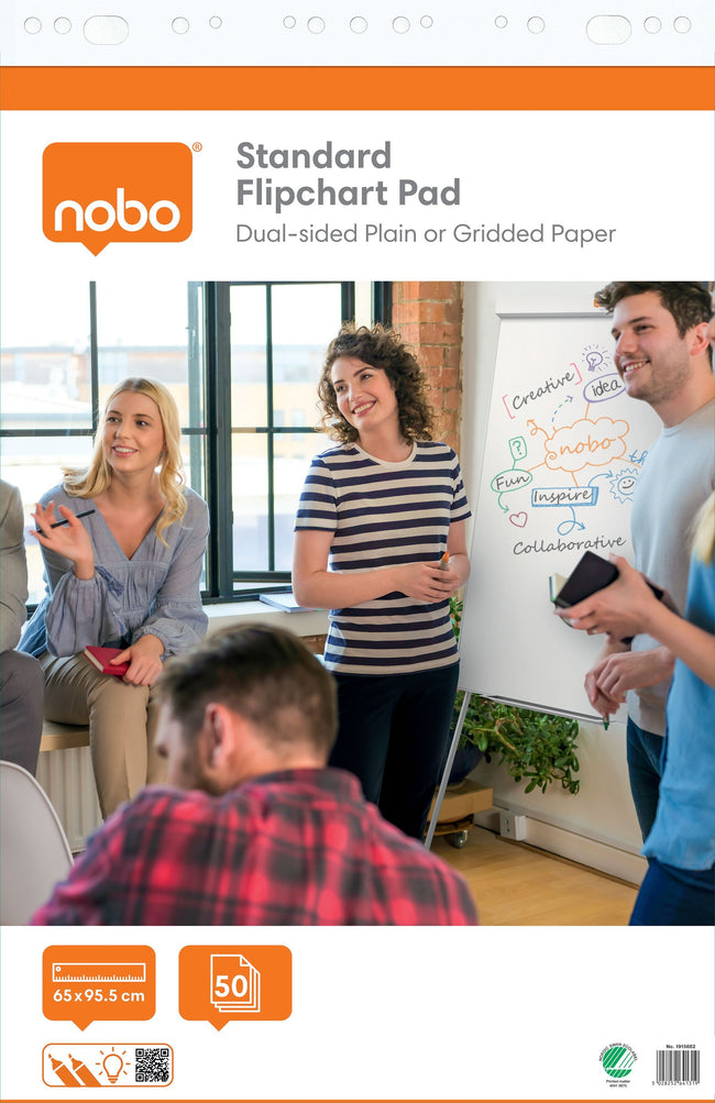 Nobo - Papier paperboard standard 65x95cm recto-verso vierge 50 feuilles | 2 pièces