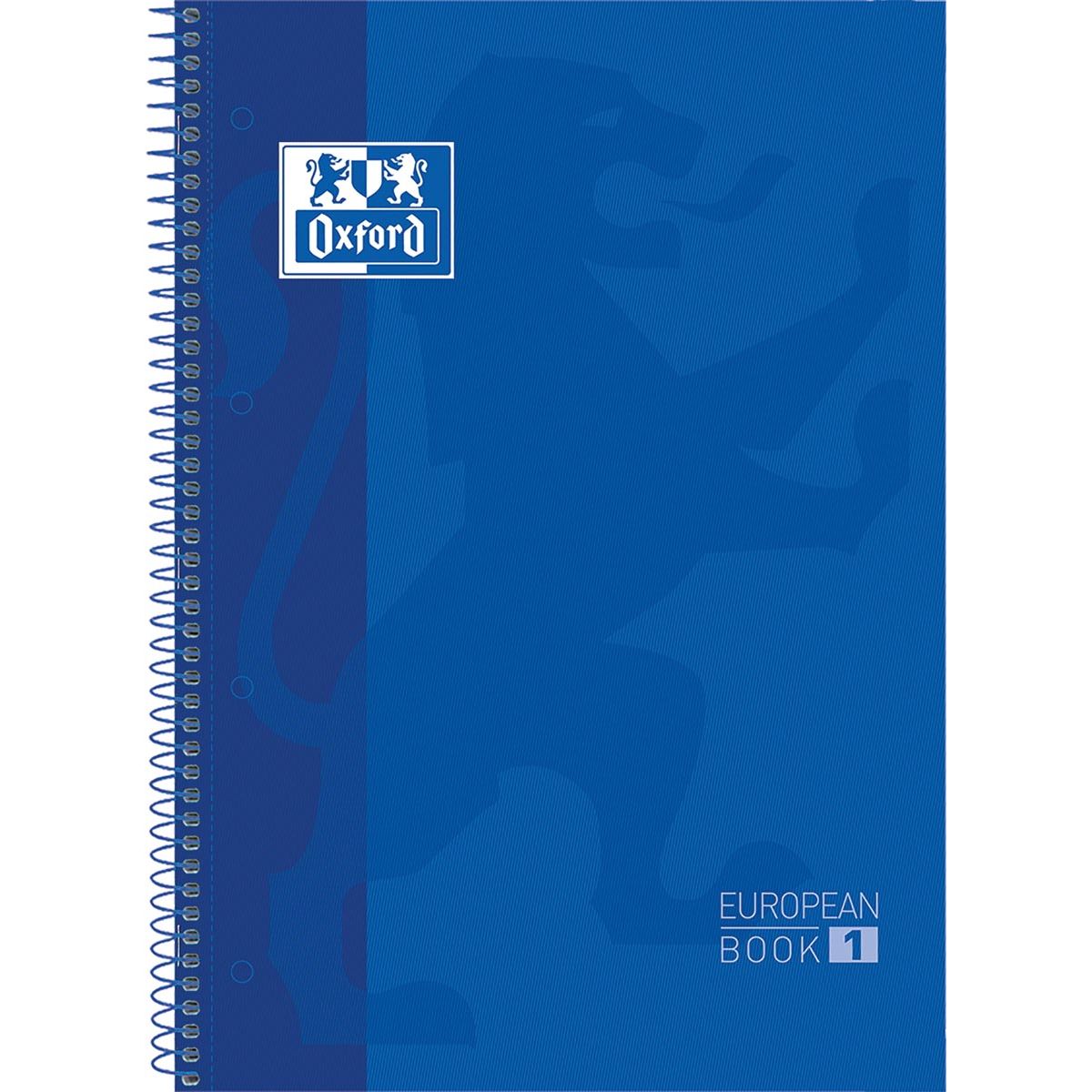 Oxford -  School Classic peanbook spiraalblok, ft A4+, 160 bladzijden, geruit 5 mm, donkerblauw