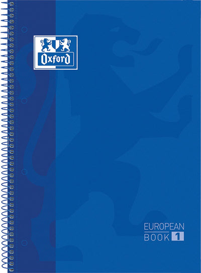Oxford - Bloc à spirales School Classic peanbook, ft A4+, 160 pages, carreaux 5 mm, bleu foncé