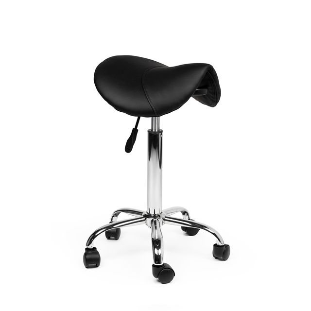 Quantore - Tabouret selle roues moyennement dures noir