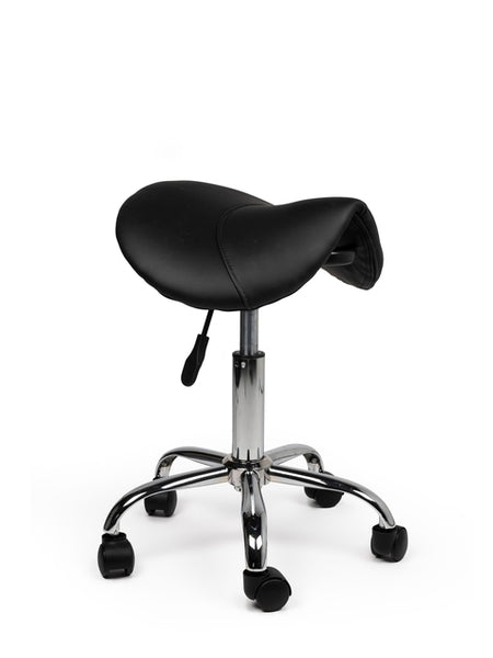 Bureau - Tabouret selle bas roulettes dures noir