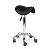 Quantore - Tabouret selle haut à roulettes dures noir