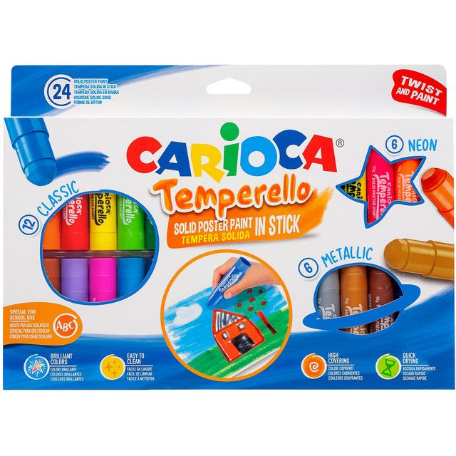 Carioca - Verfstift carioca temperello set a 24 kleuren