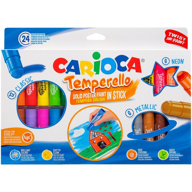 Carioca - Marqueur peinture Temperello lot de 24 couleurs