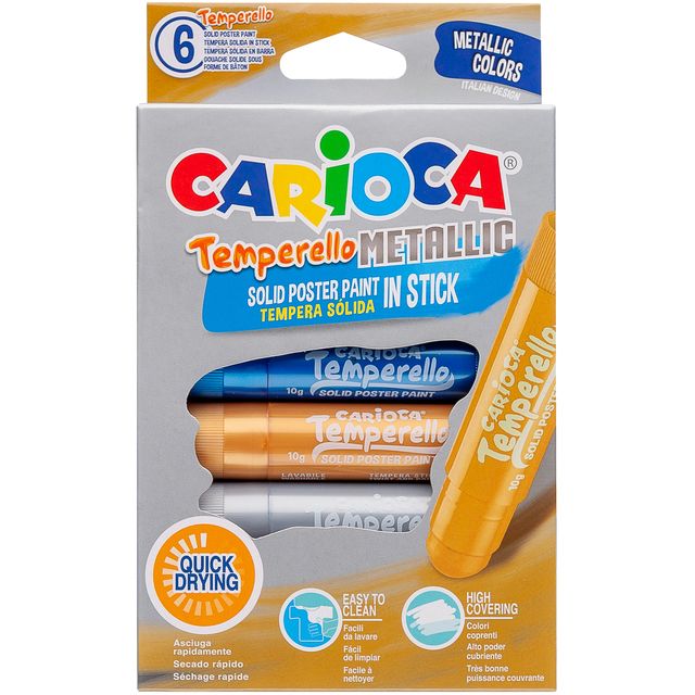 Carioca - Marqueur peinture Temperello set de 6 couleurs métallisées