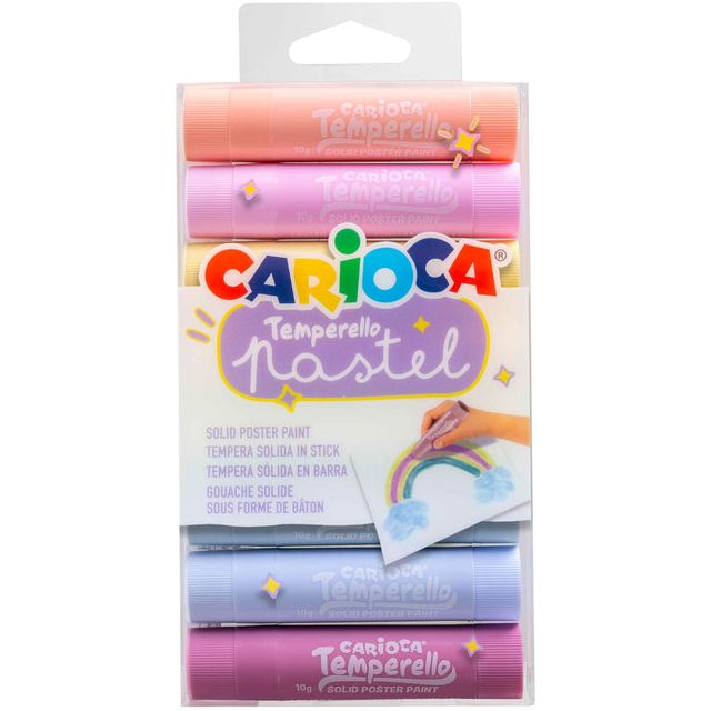 Carioca - Verfstift  temperello set a 8 pastelkleuren | 6 stuks