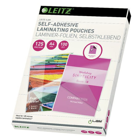 Leitz - Pochette de plastification iLAM A4 autocollante 2x125microns EVA 100 pièces
