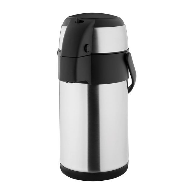 Olympia - Thermoskanne mit Pumpe 2,5 Liter Edelstahl