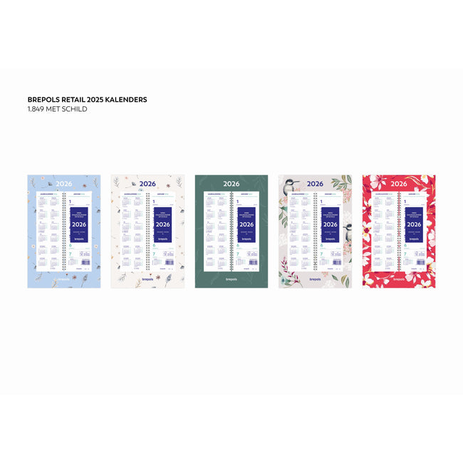 Brepols -  Weekkalender 2026  190x130 7dagen/1pagina spiraal sie assorti