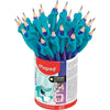 Maped - Crayon graphite Kidy Learn avec gomme et aide-doigt pot de 22 pièces assorties