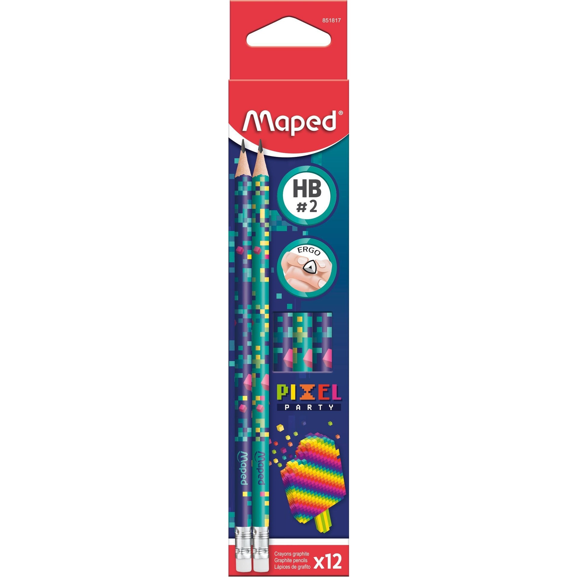 Maped -  Potlood  pixel party 12 stuks assorti