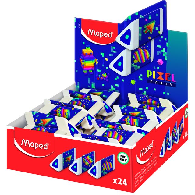 Maped -  Gum  pixel party pyramid display a 24 stuks