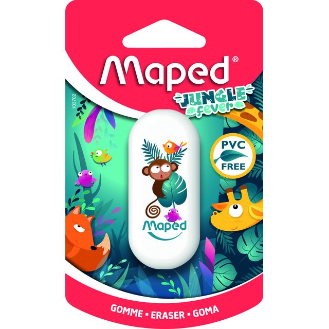 Maped -  Gum Jungle Fever blister à 1 stuk assorti