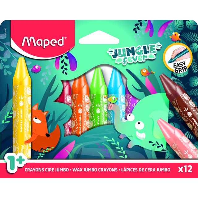 Maped -  Waskrijt  jungle fever jumbo set a 12 kleuren