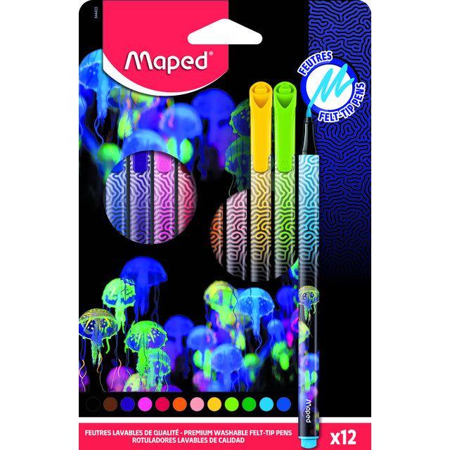 MAPED - Filz -Tip Pen MAPED DEPSEA -Paradies -Set eine 12 Farben