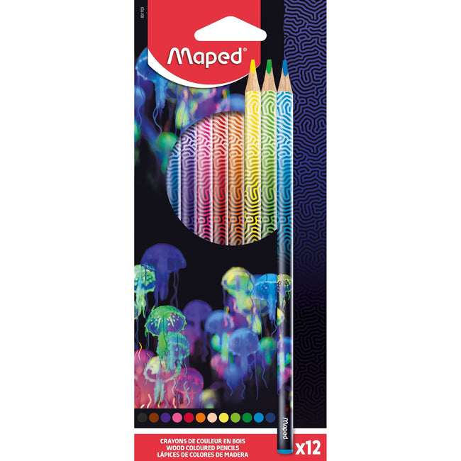Maped - Crayon de couleur Deepsea Paradise lot de 12 couleurs