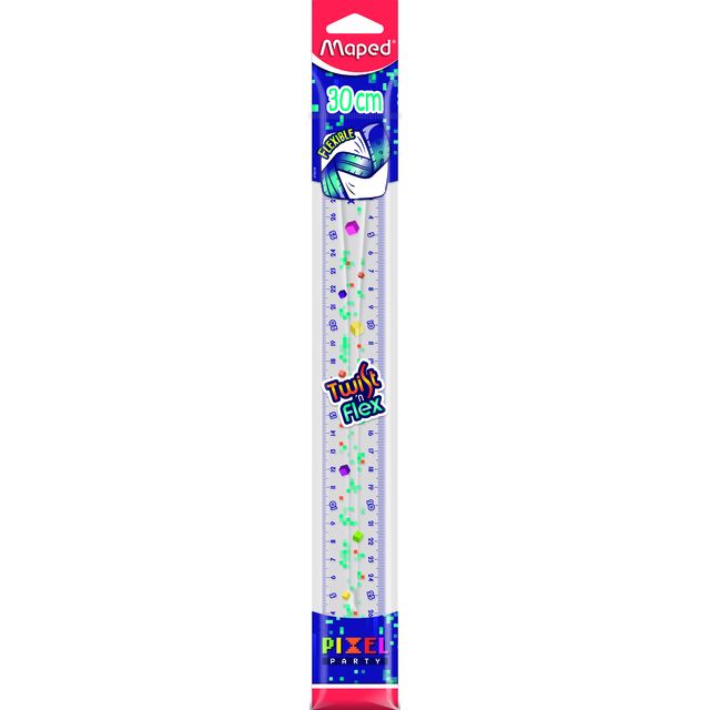 Maped - Règle Pixel Party Twist 'n Flex 30cm transparente