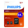 Philips - Speicherkarte Micro SDXC Klasse 10 UHS-I U1 64GB 2 Stück