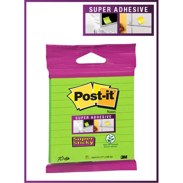 Post-it-memoklok 3m post-it 101x101 ss vert avec ligne