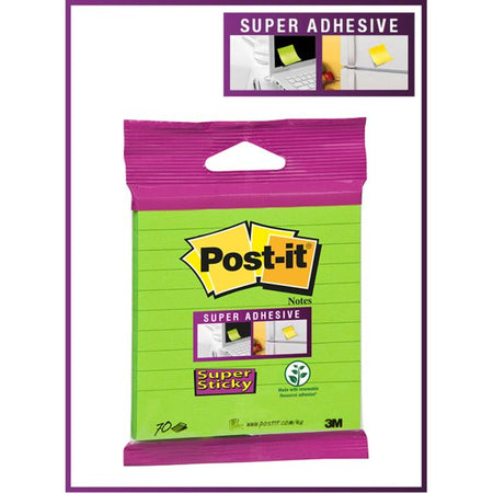 Post-it -  Memoblok 3m  101x101 ss groen met lijn