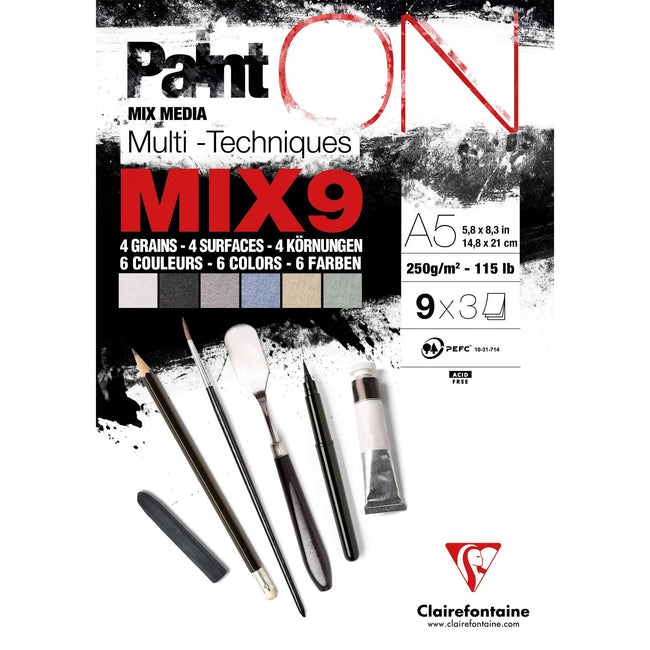 Clairefontaine -  Mix media papier cf a5 paint on 27vel 250gram ass