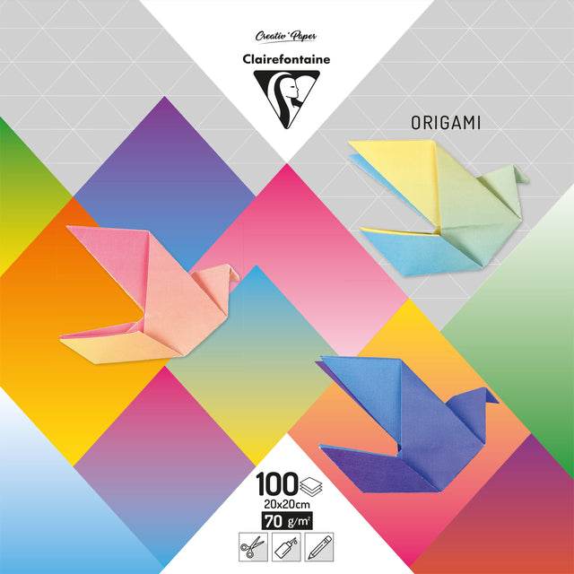 Clairefontaine -  Origami Gradient 20x20cm set à 100 vel 80gram assorti