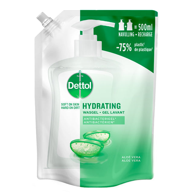 Dettol - Savon à main Dettol hydrat aloe vera Antib 500 ml Refil