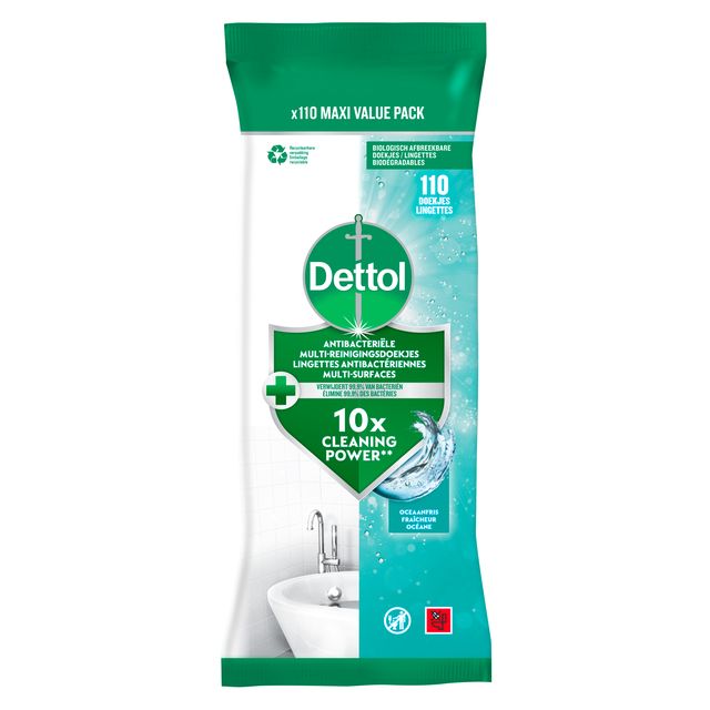 DETTOL -  Reinigingsdoekjes  antibacterieël Ocean 110 stuks
