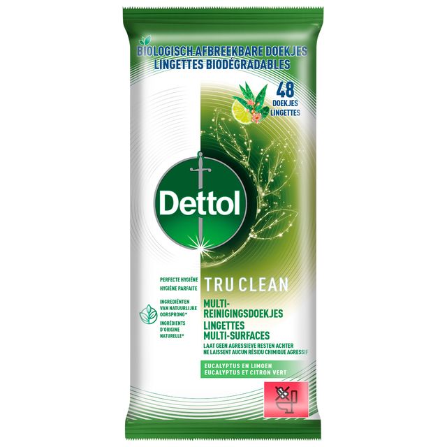 DETTOL - Lingettes nettoyantes TC Eucalyptus Citron Vert 48 pièces