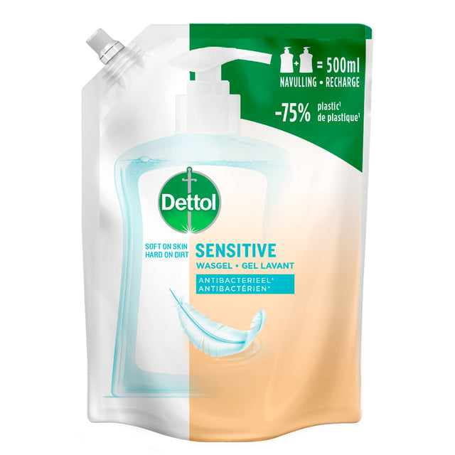 Dettol - Savon à main Dettol Antibacts sensibles 500 ml REFILL