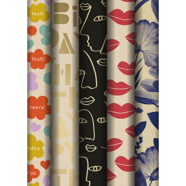 Stewo - Papier d'emballage Mindful 200x70cm assorti | 60 pièces