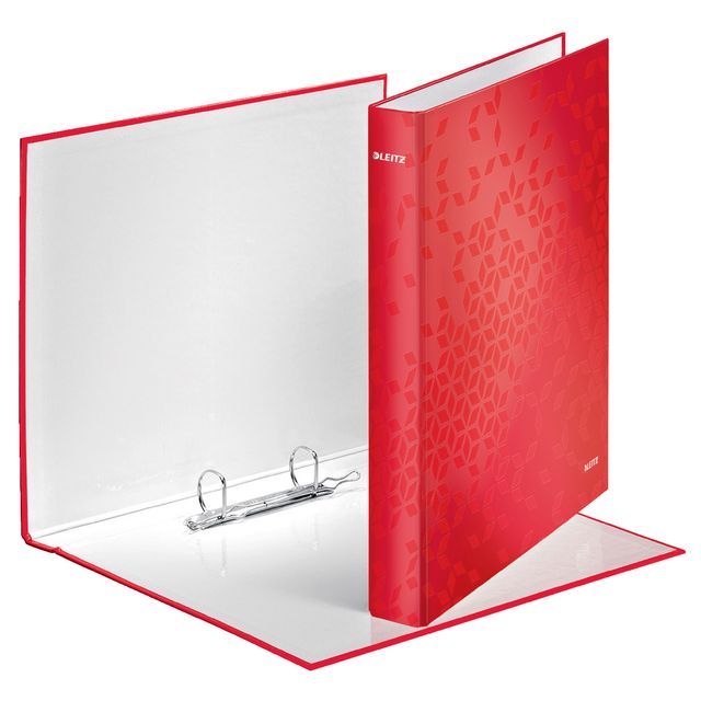 Leitz - Classeur à anneaux WOW A4 maxi 2 anneaux mécanisme D 25mm rouge