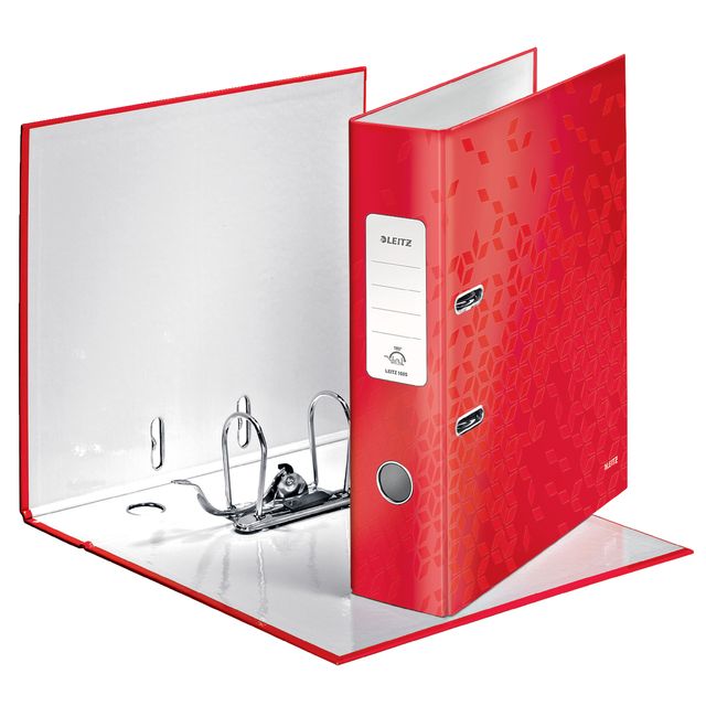 Leitz -  Ordner  wow 180 gelamineerd 80mm a4 rood