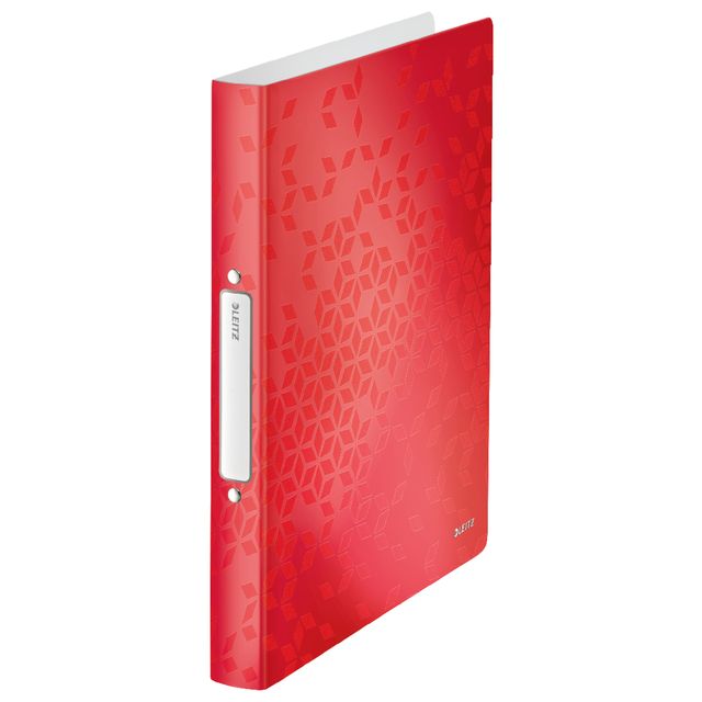 Leitz - Classeur à anneaux WOW A4 2 anneaux O-mechanism 25mm PP rouge