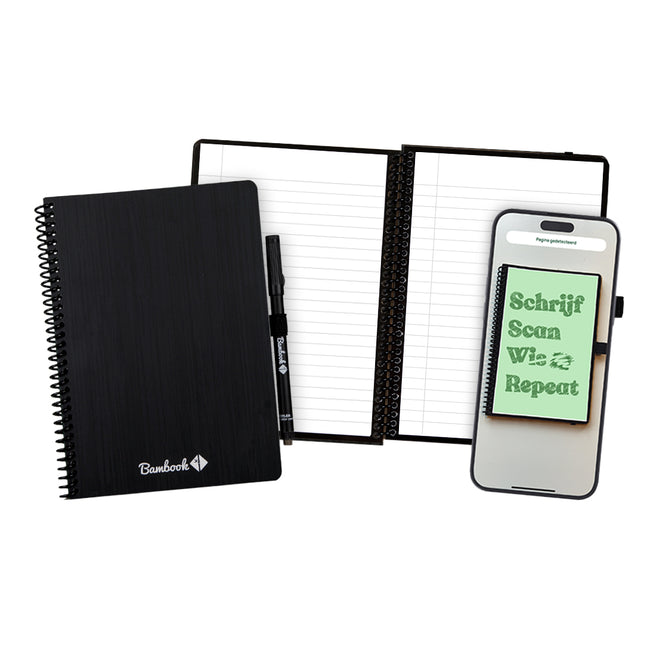 Bambook - Notizbuch Original schwarz A5-Linie 40 Seiten löschbar