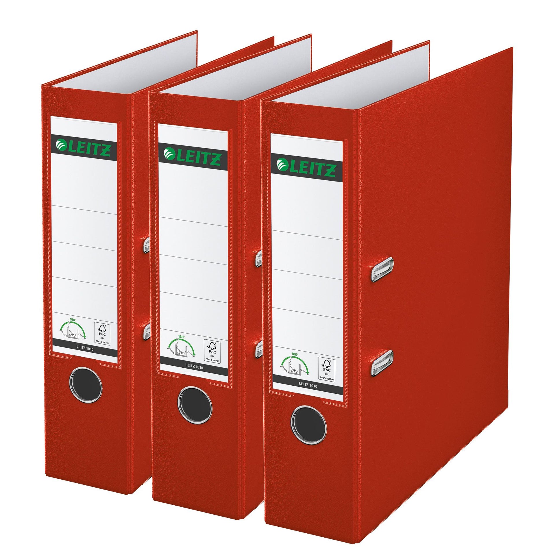 Leitz -  Ordner  180° 1010 3 stuks rood | 6 stuks