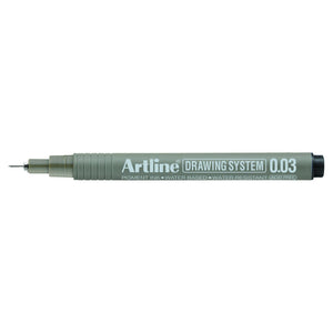 Artline -  Fineliner  technisch 0.03mm zwart | 12 stuks