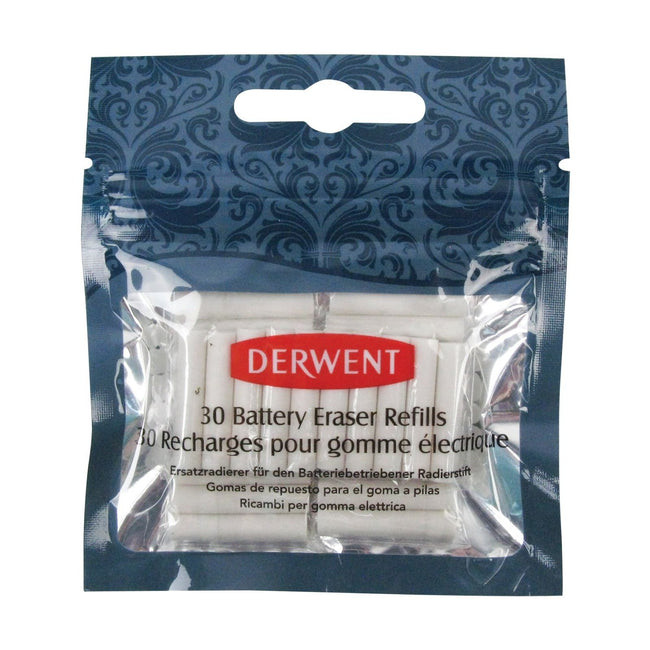 Derwent -  Navulling  gum op batterijen 30 stuks wit