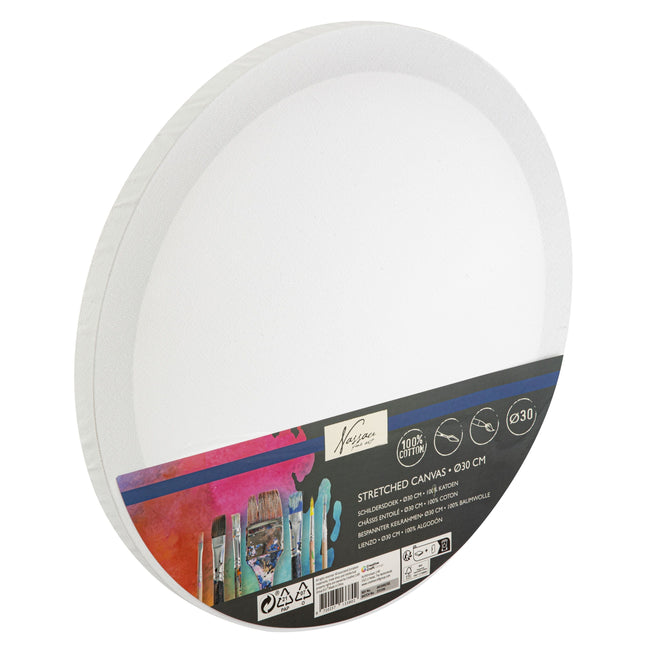 Nassau Fine Art -  Canvas  rond 30cm 100% katoen | 6 stuks