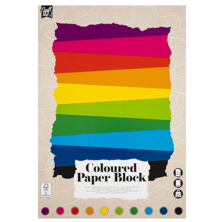 CraftID - Carton Hobby CarftID 24x34cm 120-220gr 20 feuilles 10 couleurs