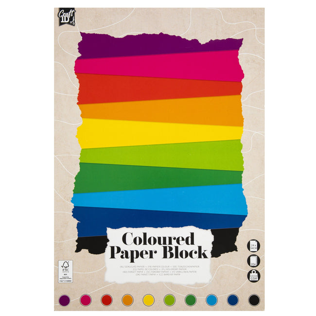 CraftID - Hobbykarton CarftID 24x34cm 120-220gr 20 Blatt 10 Farben | 12 Stück