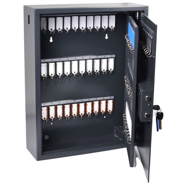 Pavo - Schlüsselschrank hoch y magnetisch mit Fingerabdruckschloss 100 Haken 600x480x150mm