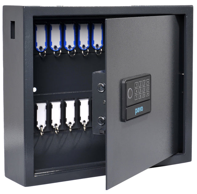 Pavo - Armoire à clés haute y magnétique avec serrure à empreinte digitale 20 crochets 350x410x100mm