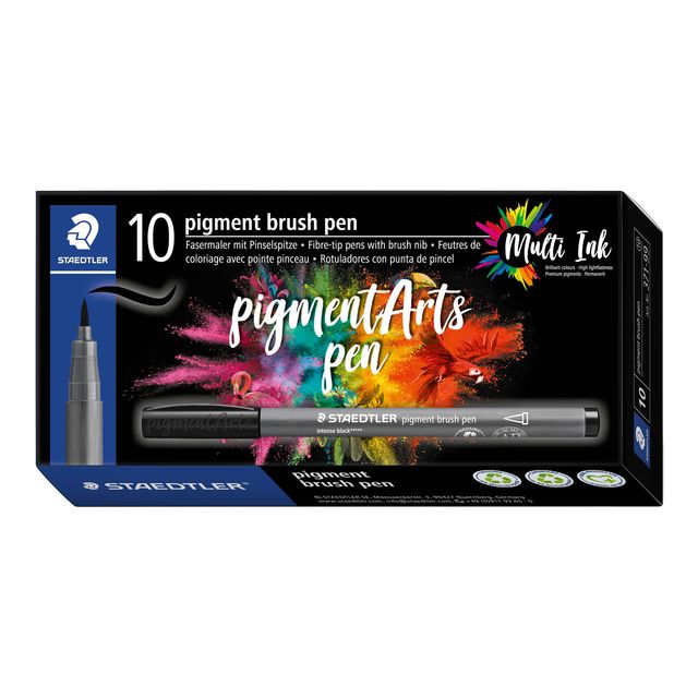 Staedtler -  Brushpen pigment pen intens 1.0mm zwart