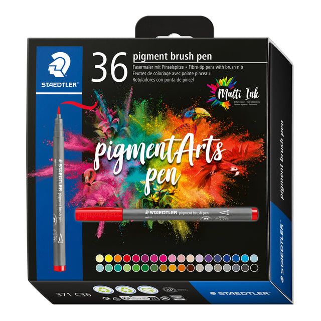 Staedtler - Brushpen pigment pen etui 36 st