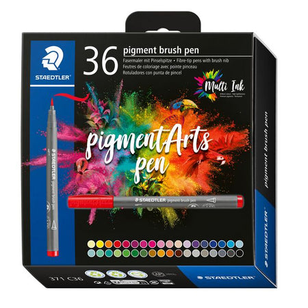Staedtler -  Brushpen pigment pen etui 36 st | 3 stuks