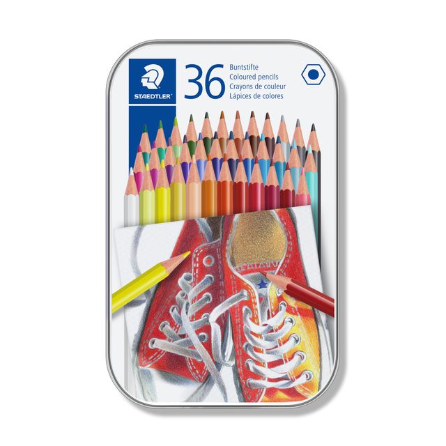 Staedtler - Crayon de couleur 175 Boîte assortie 6 faces de 36 couleurs
