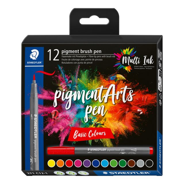 Staedtler - Brushpen PigmentArts lot de 12 couleurs | 10 pièces