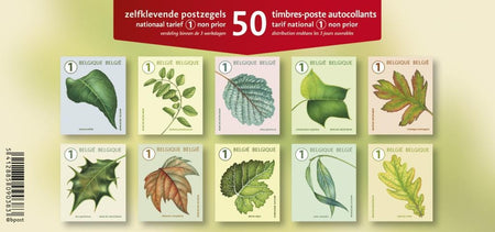 Timbres - Timbre-poste Belgique valeur 1 autocollant 5x10 pièces