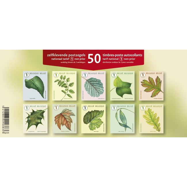 Timbres - Timbre-poste Belgique valeur 1 autocollant 5x10 pièces